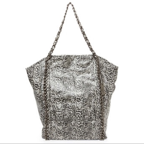 Amrita Singh Snakeskin Tote Black & White - Picture 2 of 5